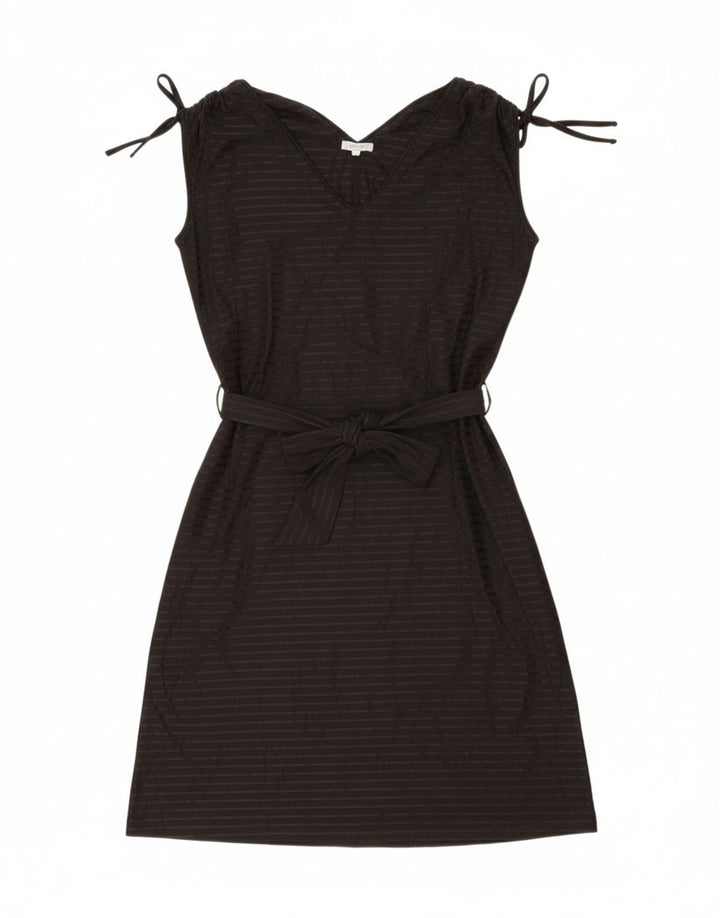 CAPRICCIO Womens Sleeveless A-Line Dress IT 46 Large Black Striped Vintage Capriccio and Second-Hand Capriccio from Messina Hembry 