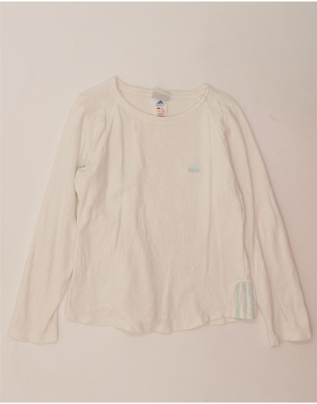 ADIDAS Womens Top Long Sleeve UK 16 Large  White Vintage Adidas and Second-Hand Adidas from Messina Hembry 