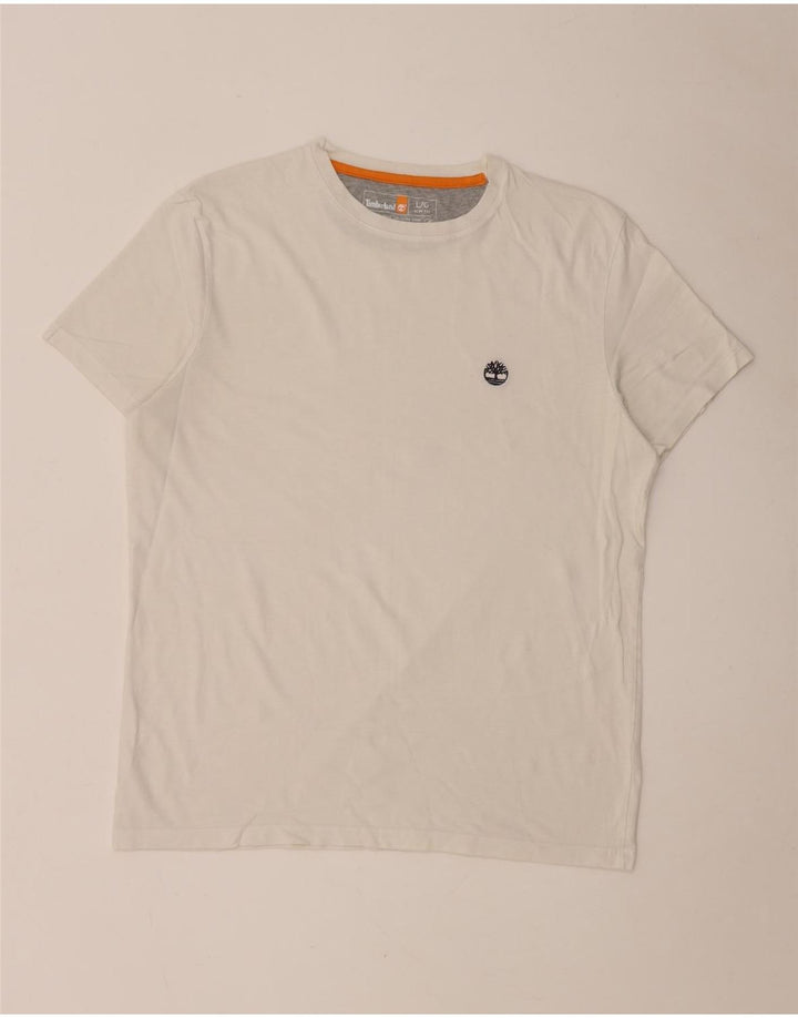 T-shirt da uomo slim fit Timberland Top grande in cotone bianco