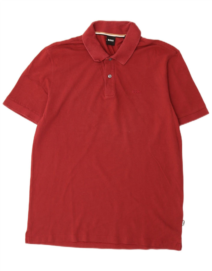 Polo da uomo HUGO BOSS grande in cotone bordeaux