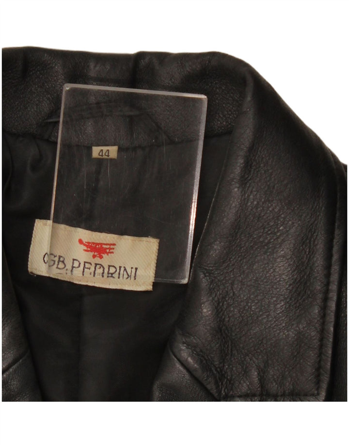 GB.PEDRINI Giacca in Pelle Donna IT 44 Media Pelle Nera