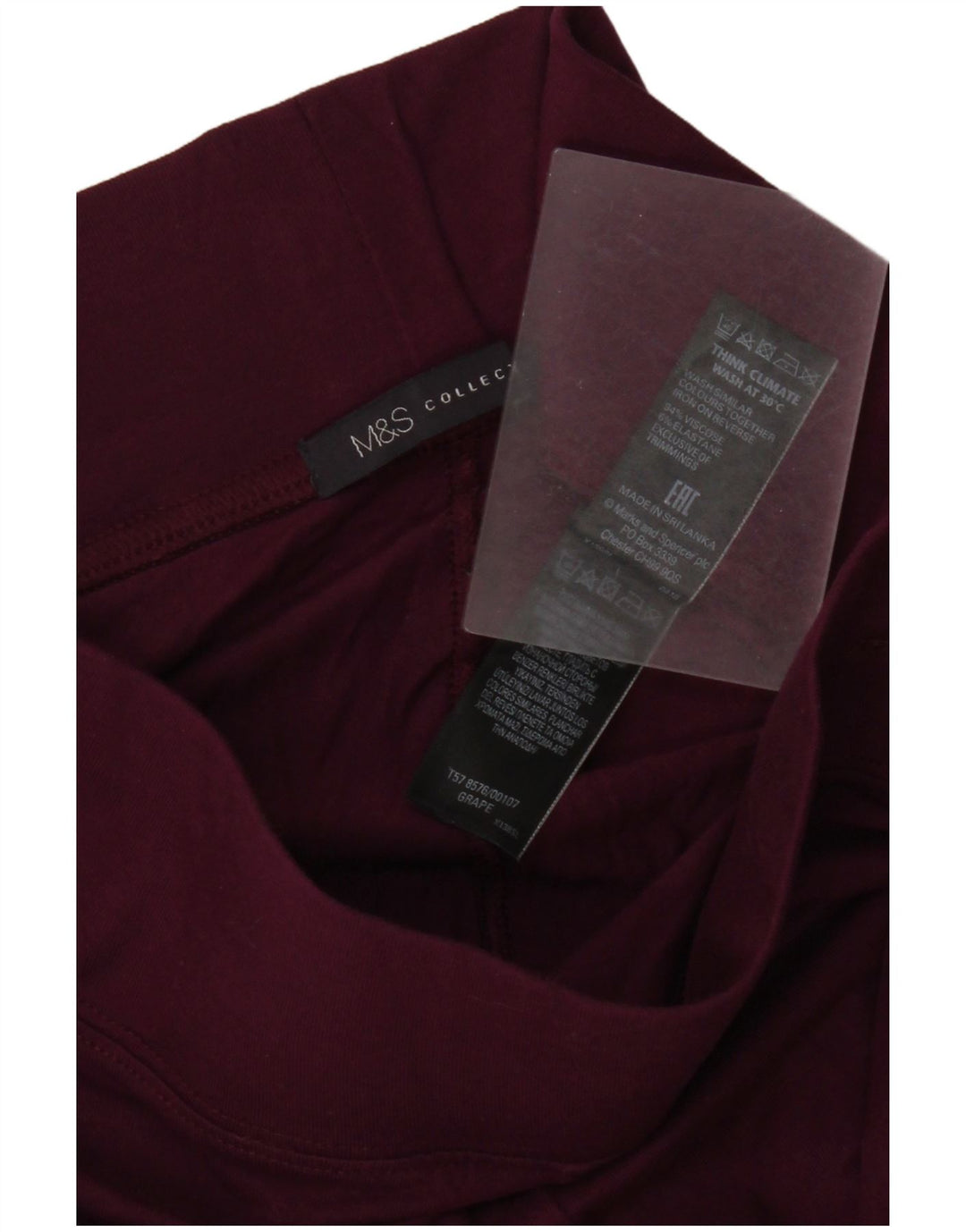 Leggings da donna Marks & Spencer UK 10 piccoli in viscosa bordeaux