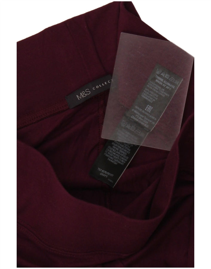 Leggings da donna Marks & Spencer UK 10 piccoli in viscosa bordeaux