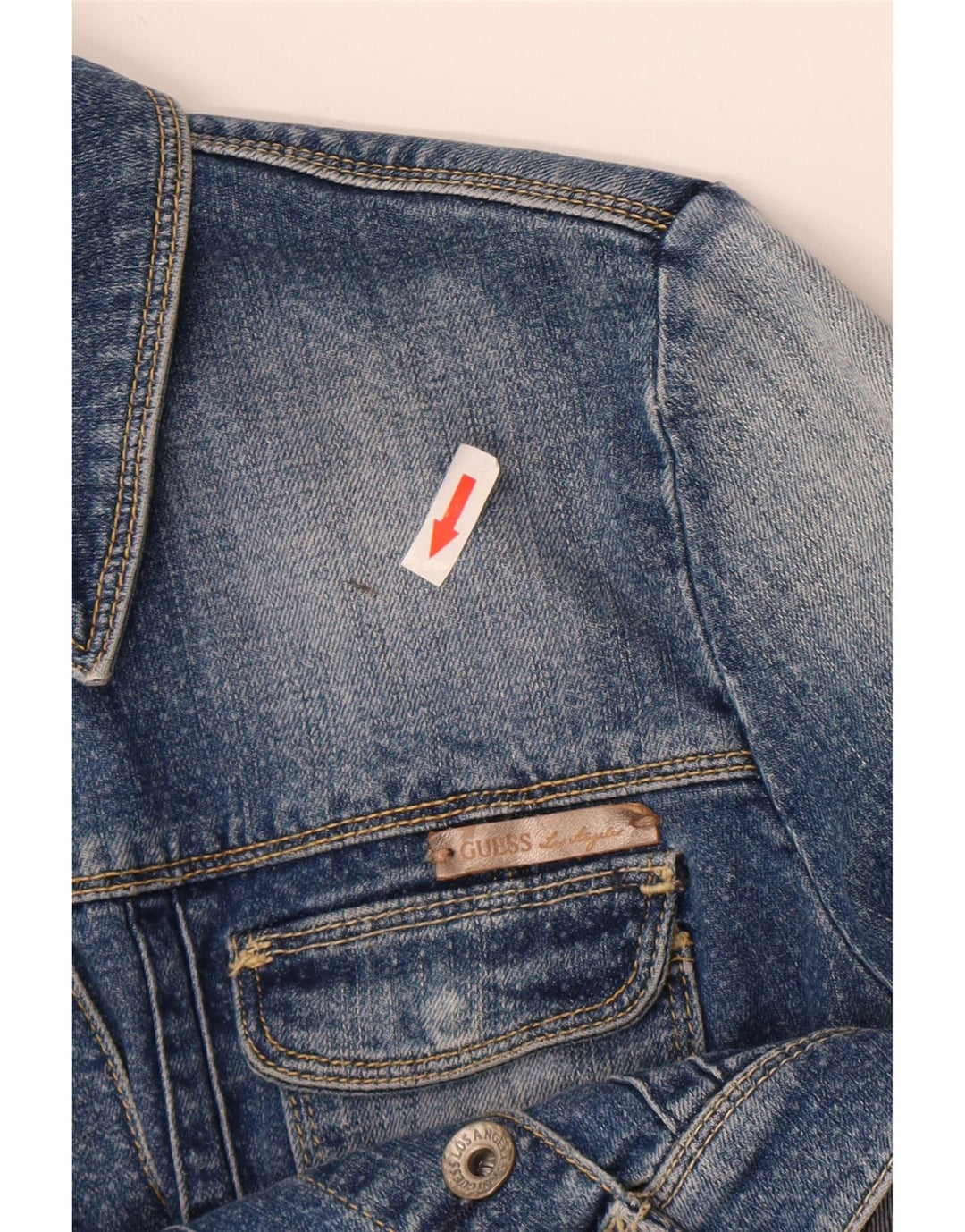 Giacca in denim corta da donna Guess UK 6 XS blu cotone
