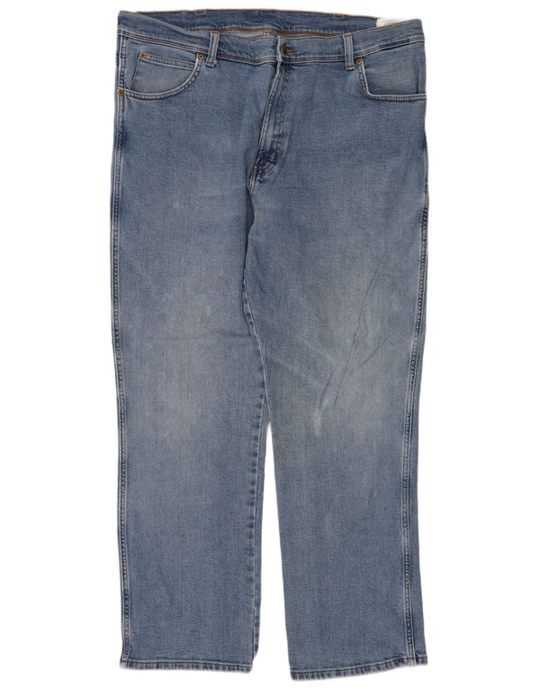 Jeans dritti da uomo Wrangler vestibilità regolare W40 L30 cotone blu