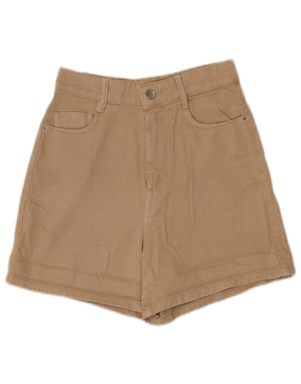 Pantaloncini casual a vita alta da donna Zara EU 34 2XS W24 Cotone beige