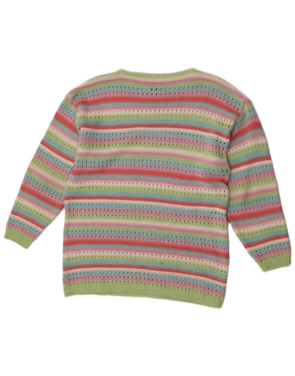 Maglione maglione con scollo a barca da donna Redok UK 16 grandi strisce multicolori