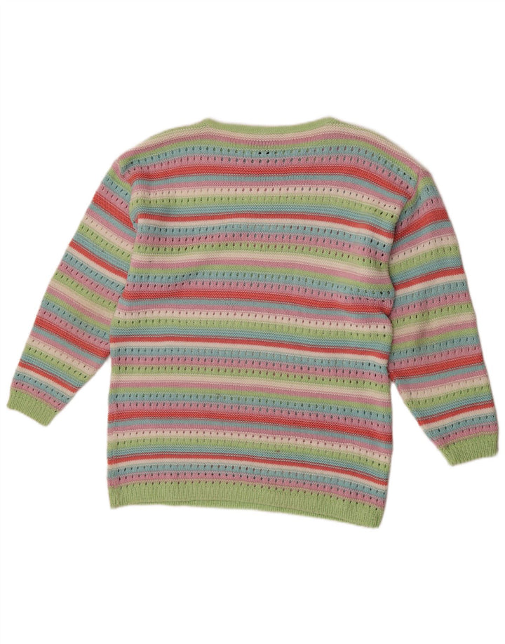 Maglione maglione con scollo a barca da donna Redok UK 16 grandi strisce multicolori