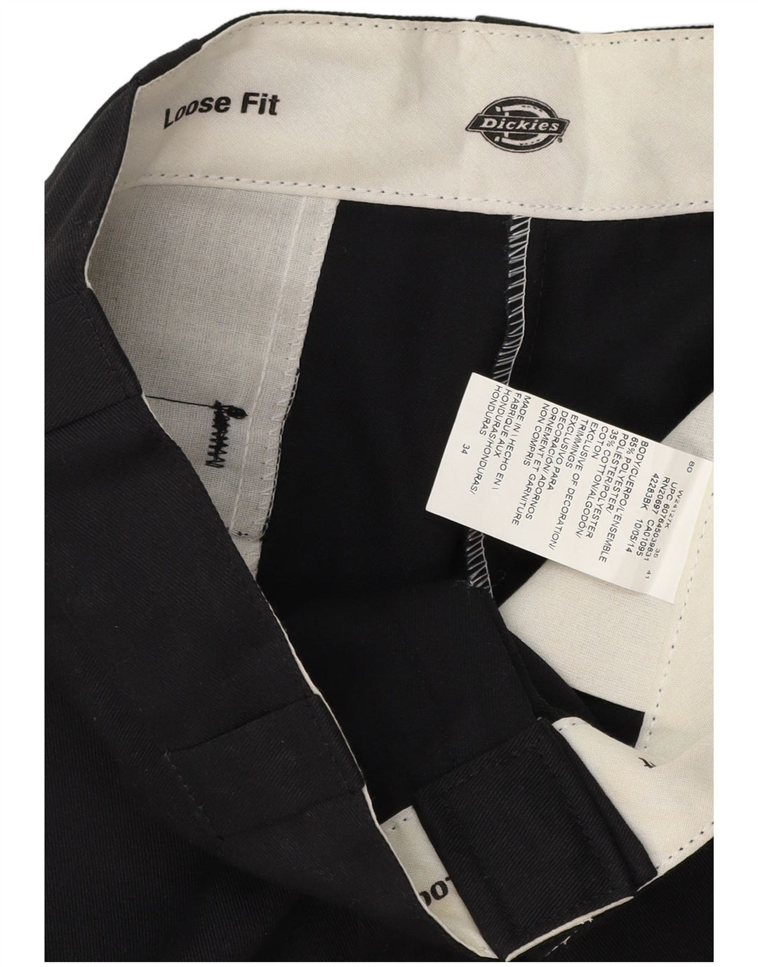 Dickies Pantaloncini cargo larghi da uomo W34 grandi in poliestere nero