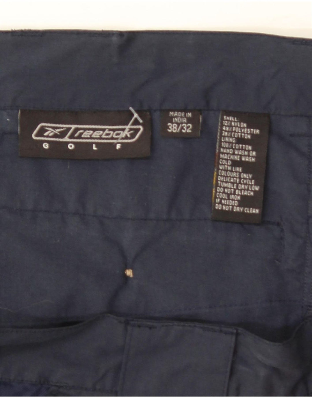 Pantaloni Reebok Pegged Chino da uomo W38 L32 blu navy in nylon