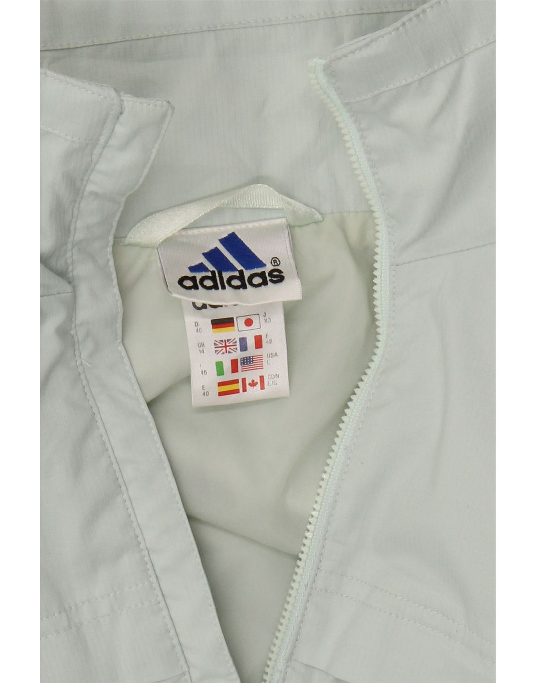 Giacca da tuta da donna ADIDAS UK 14 Large Turchese Poliestere