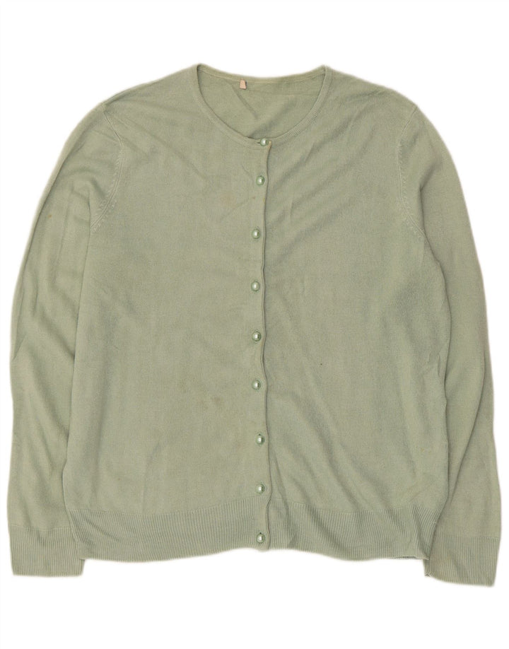 Maglione cardigan da donna Marks & Spencer UK 14 grande acrilico verde