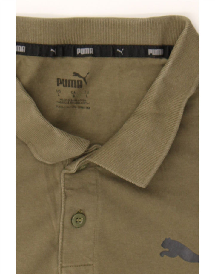 PUMA Mens Polo Shirt Large Khaki Vintage Puma and Second-Hand Puma from Messina Hembry 