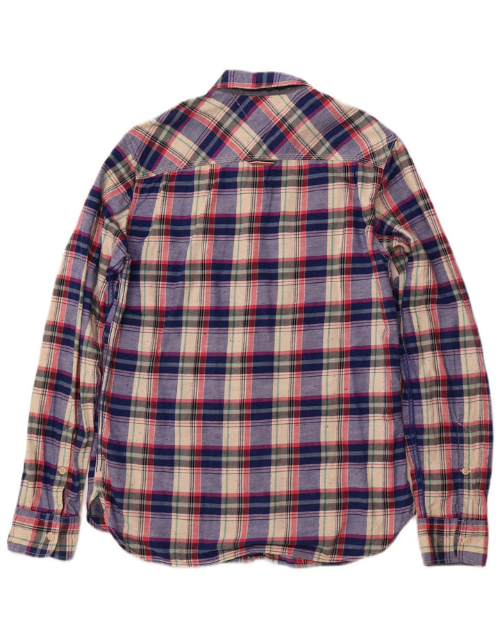 TOMMY HILFIGER Camicia da uomo in flanella di cotone a quadri blu medio