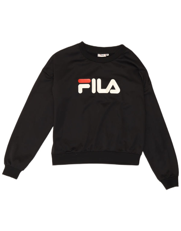 Felpa grafica da donna Fila Jumper UK 14 poliestere nero medio