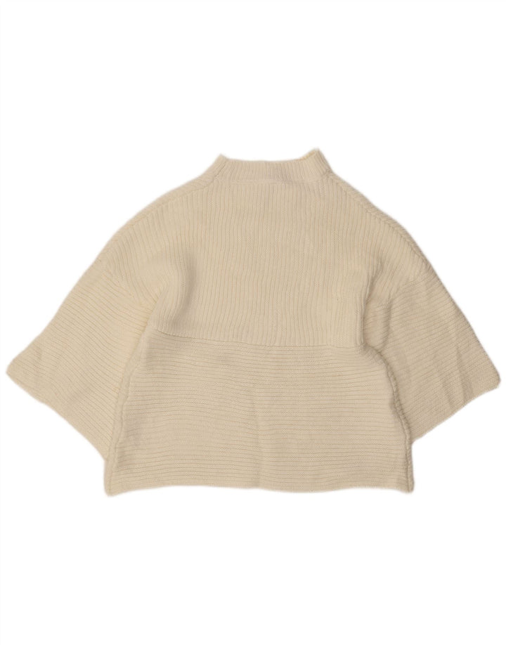 Maglione da donna Cooper con collo alto e maniche a 3/4 UK 8 piccolo bianco