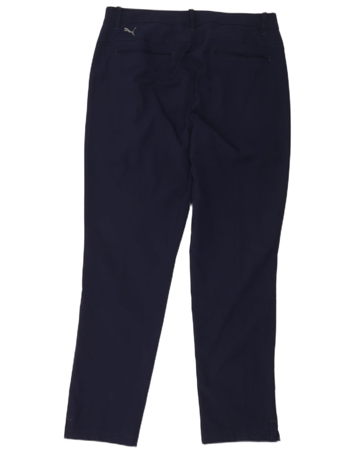 Pantaloni chino slim da uomo Puma W34 L32 poliestere blu navy