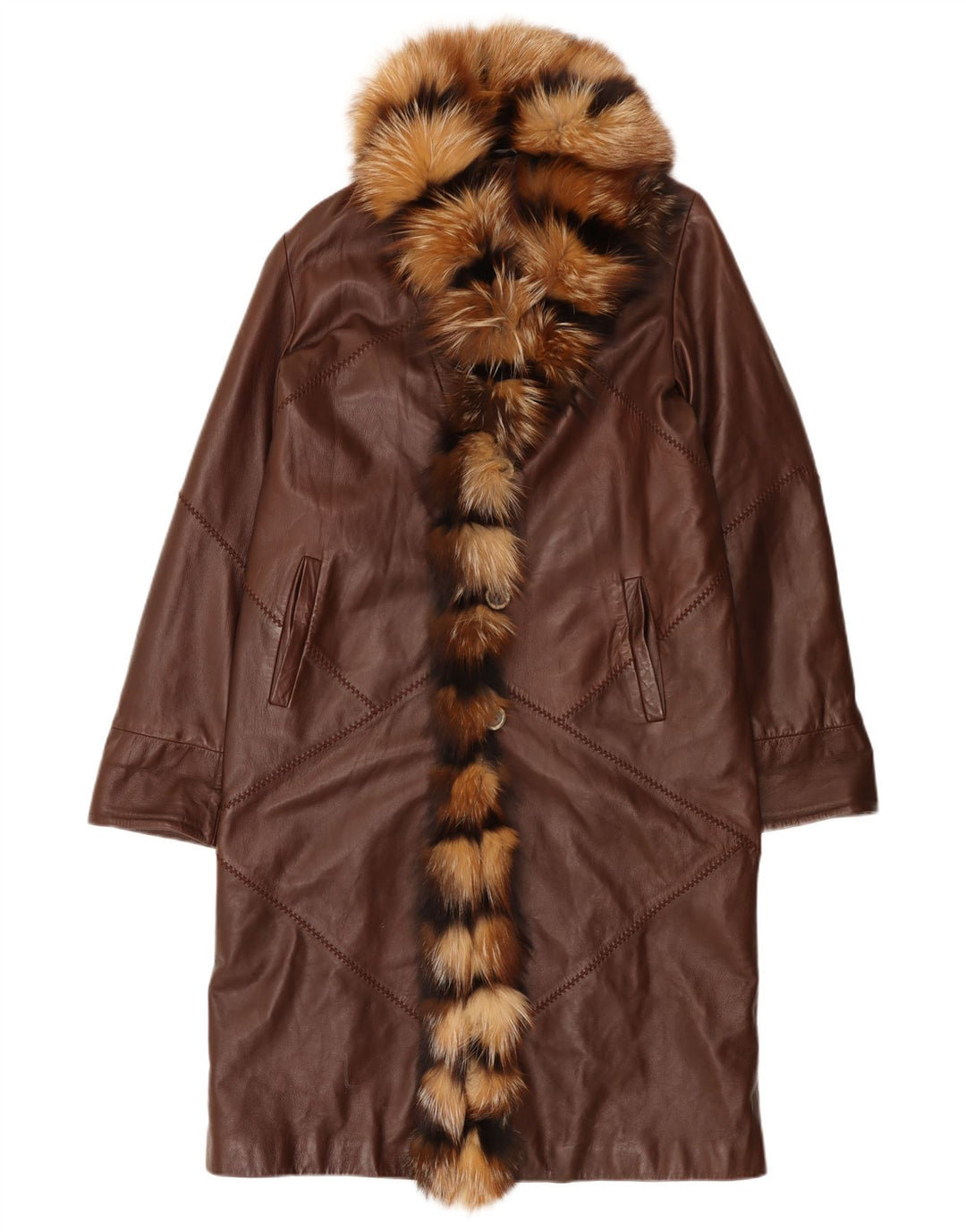 Cappotto in Pelle Donna Anna Paola IT 44 Marrone Medio