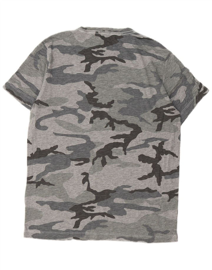 T-shirt da uomo Replay Top grande grigia mimetica