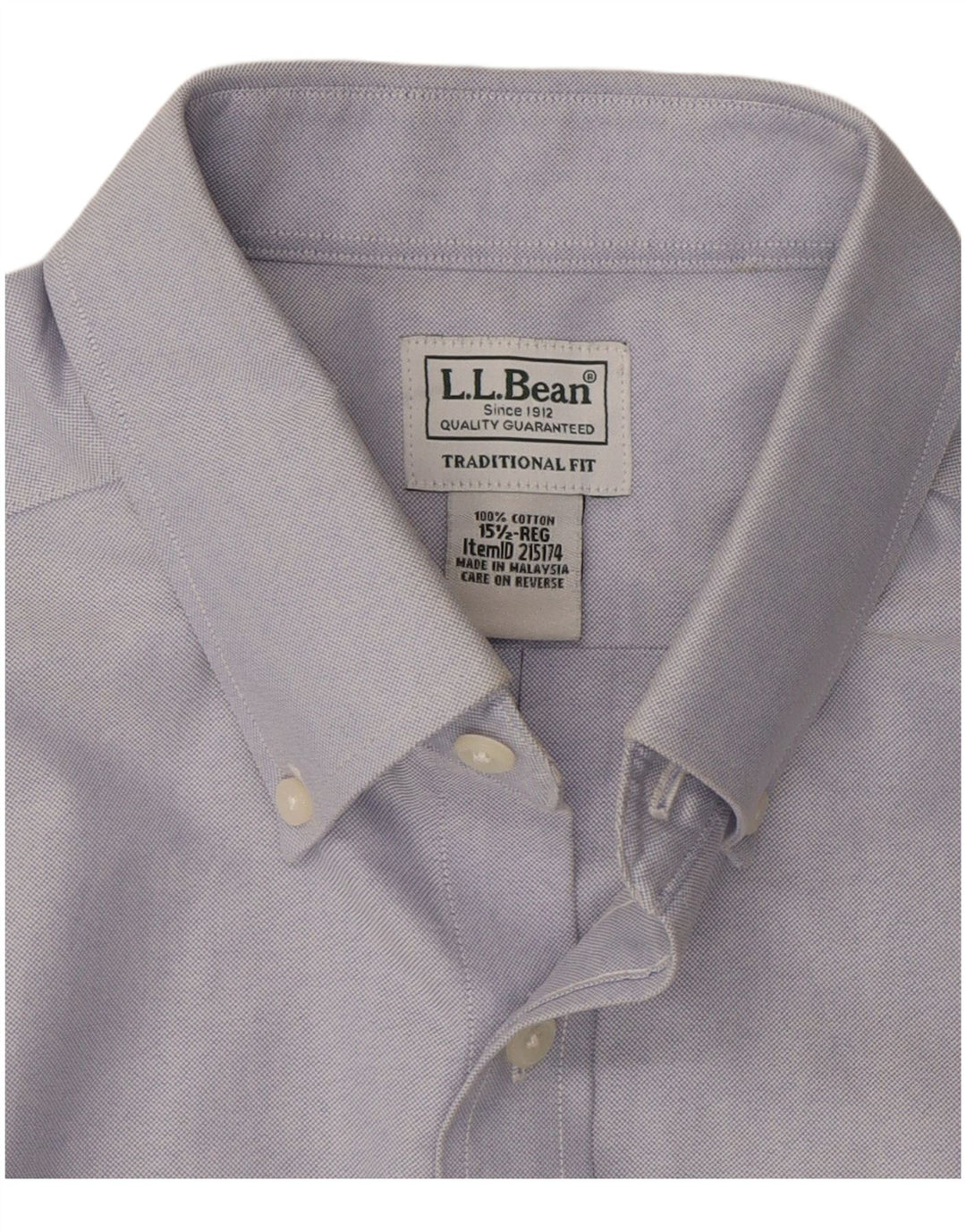 L.L.BEAN Camicia da uomo a maniche corte dal taglio tradizionale taglia 15 1/2 blu medio