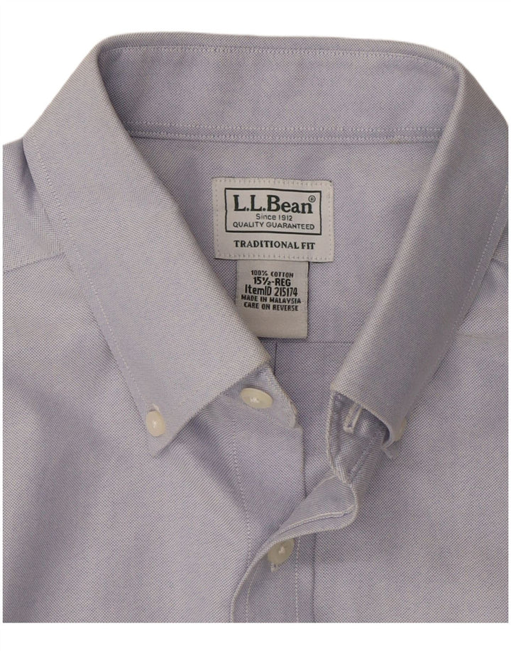 L.L.BEAN Camicia da uomo a maniche corte dal taglio tradizionale taglia 15 1/2 blu medio