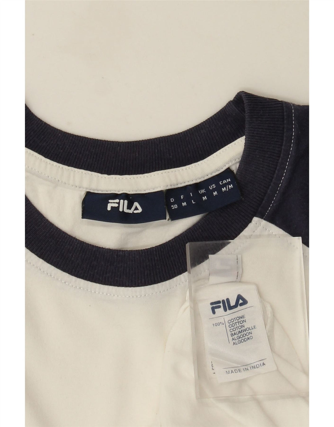 T-shirt grafica da uomo Fila Top in cotone color block bianco medio