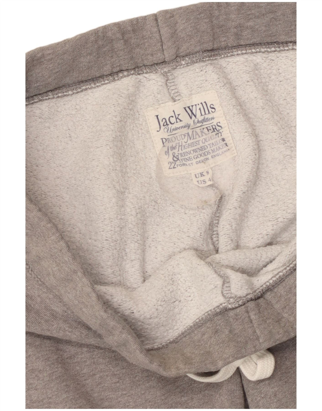 JACK WILLS Pantaloni da tuta con grafica da donna Joggers UK 8 Small Grigio