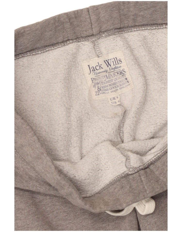 JACK WILLS Pantaloni da tuta con grafica da donna Joggers UK 8 Small Grigio