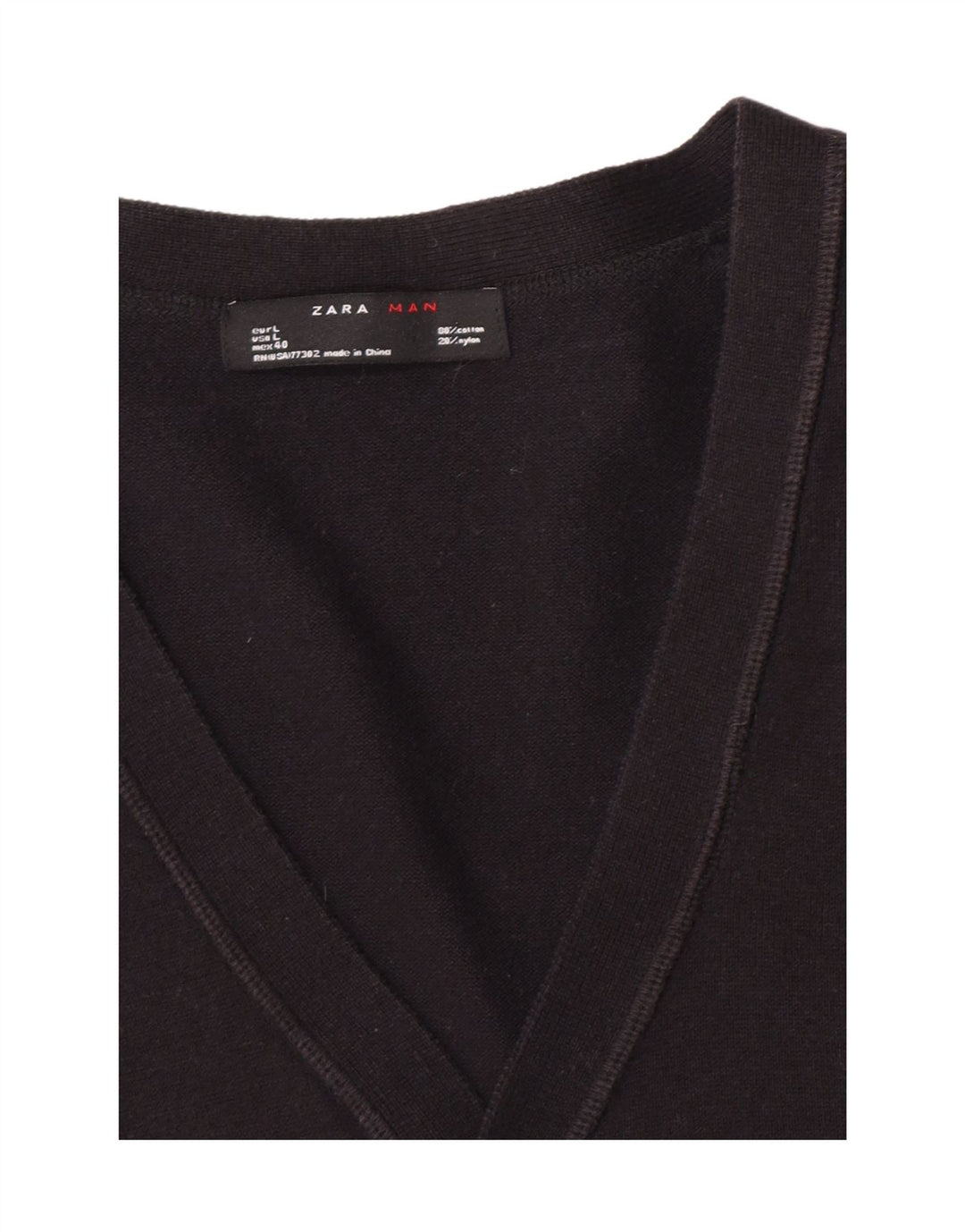 Maglione cardigan da uomo Zara grande in cotone nero