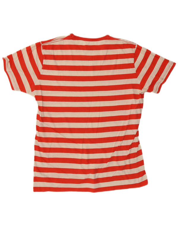 PEPE Jeans T-shirt grafica regolare da uomo Top in cotone a righe rosse grandi