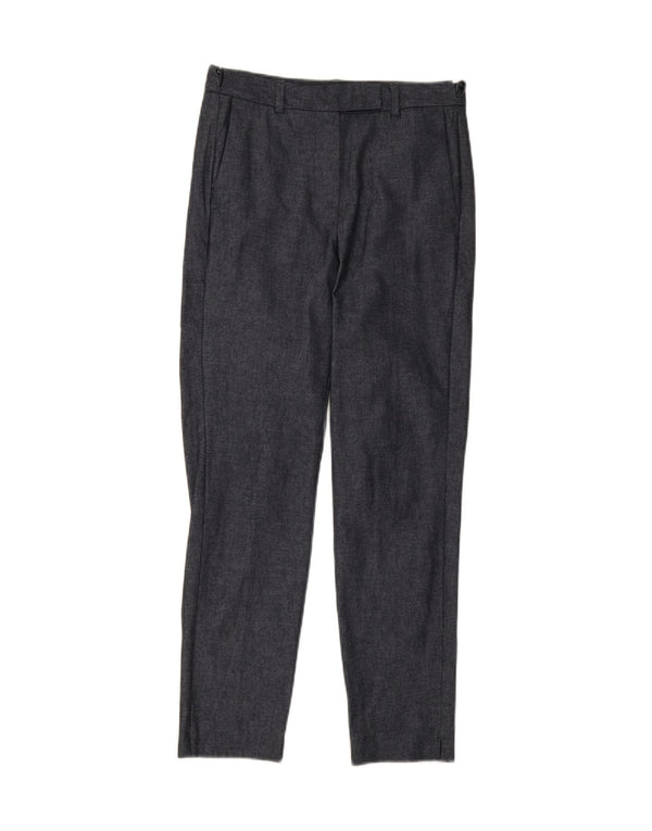 Pantaloni da abito dritti da donna Marks & Spencer UK 8 piccoli W26 L28 blu navy