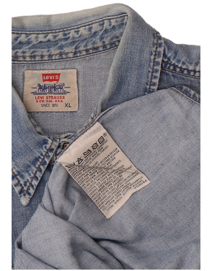 Camicia di jeans da uomo Levi's XL in cotone blu