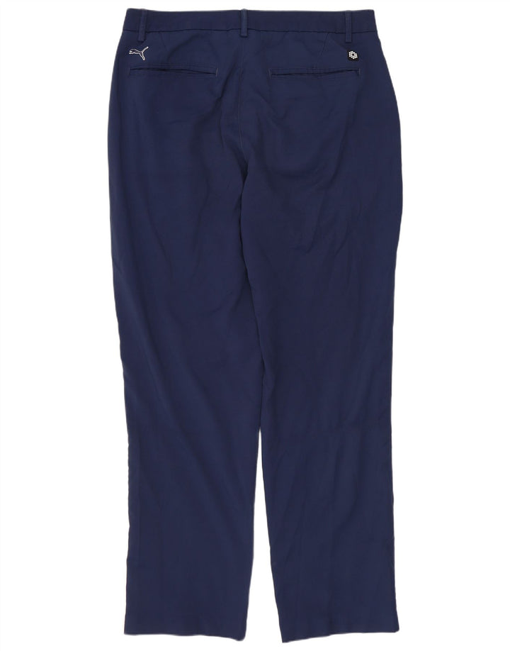 Pantaloni chino slim da uomo PUMA W34 L32 poliestere blu navy
