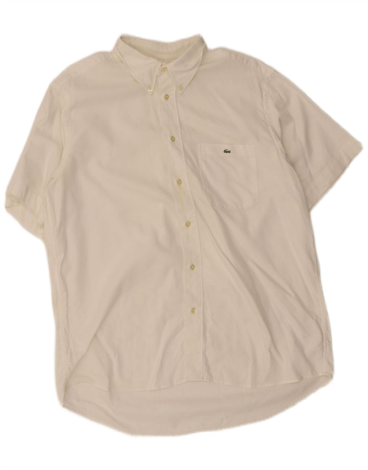 Camicia a maniche corte da uomo Lacoste taglia 42 grande cotone bianco