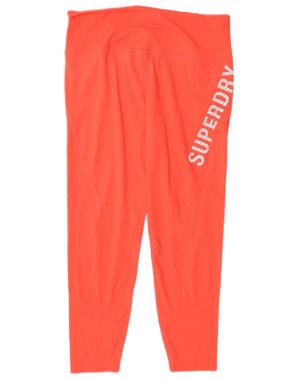 Leggings grafici Capri da donna Superdry UK 14 Large Orange Poliestere