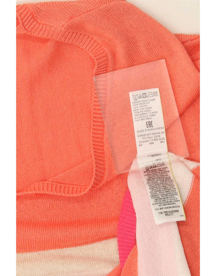 Maglione maglione con scollo a V da donna Marks & Spencer UK 24 4XL multicolore