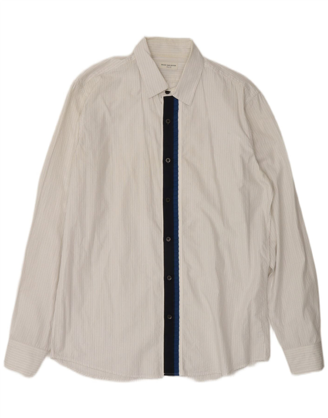 Camicia da uomo Dries Van Noten IT 52 Large cotone gessato bianco