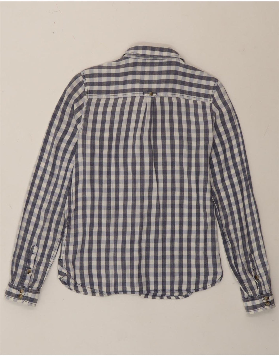 Camicia da donna dal taglio classico Fat Face UK 12 Cotone a quadretti blu medio