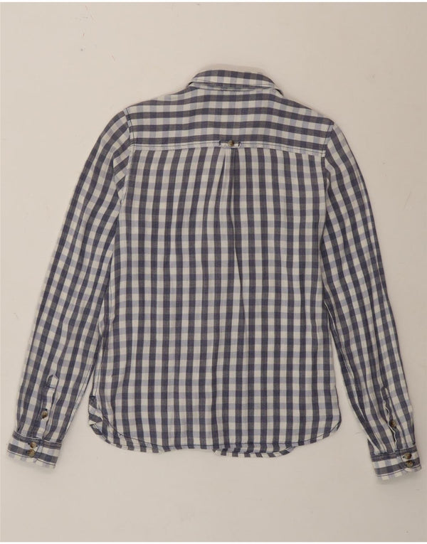 Camicia da donna dal taglio classico Fat Face UK 12 Cotone a quadretti blu medio