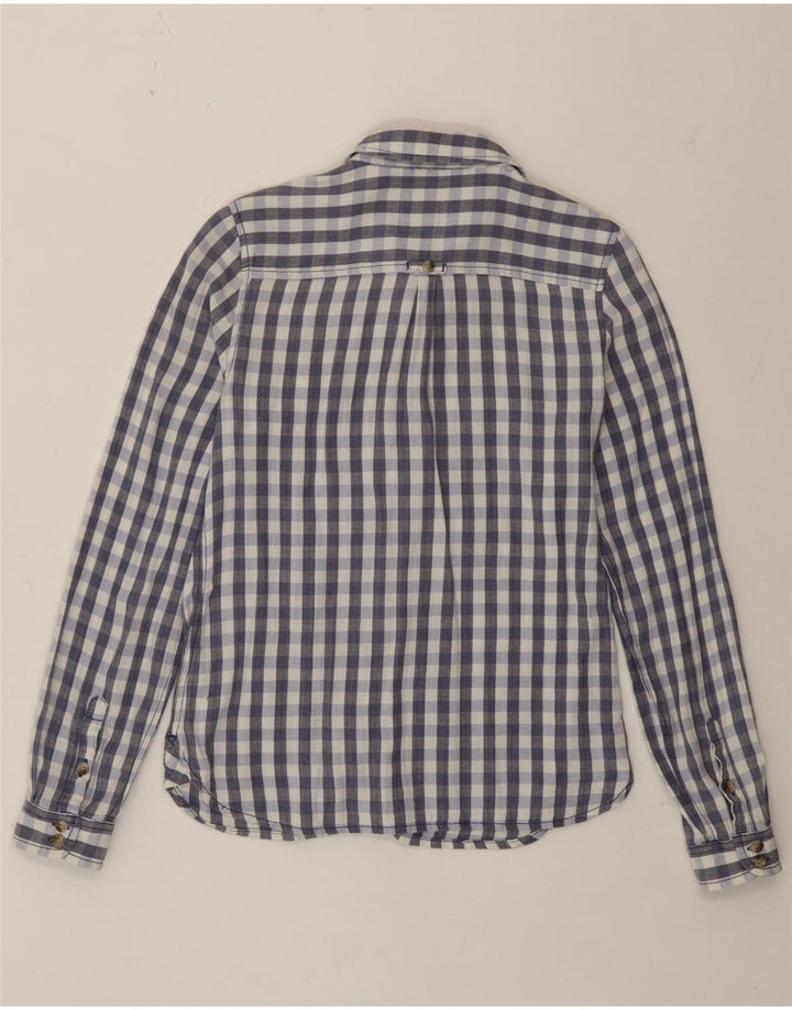 Camicia da donna dal taglio classico Fat Face UK 12 Cotone a quadretti blu medio