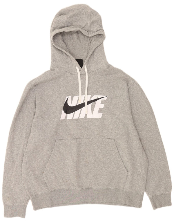 Felpa con cappuccio grafica Nike da uomo XL in cotone chiazzato grigio