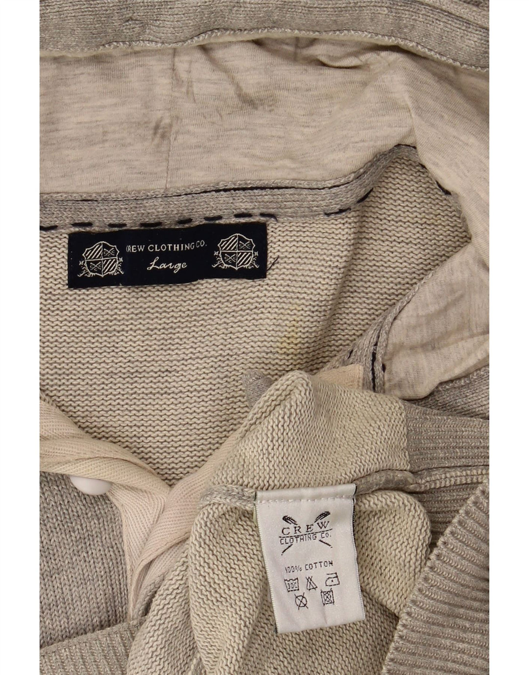 Crew Clothing Maglione con cappuccio da uomo di grandi dimensioni in cotone grigio