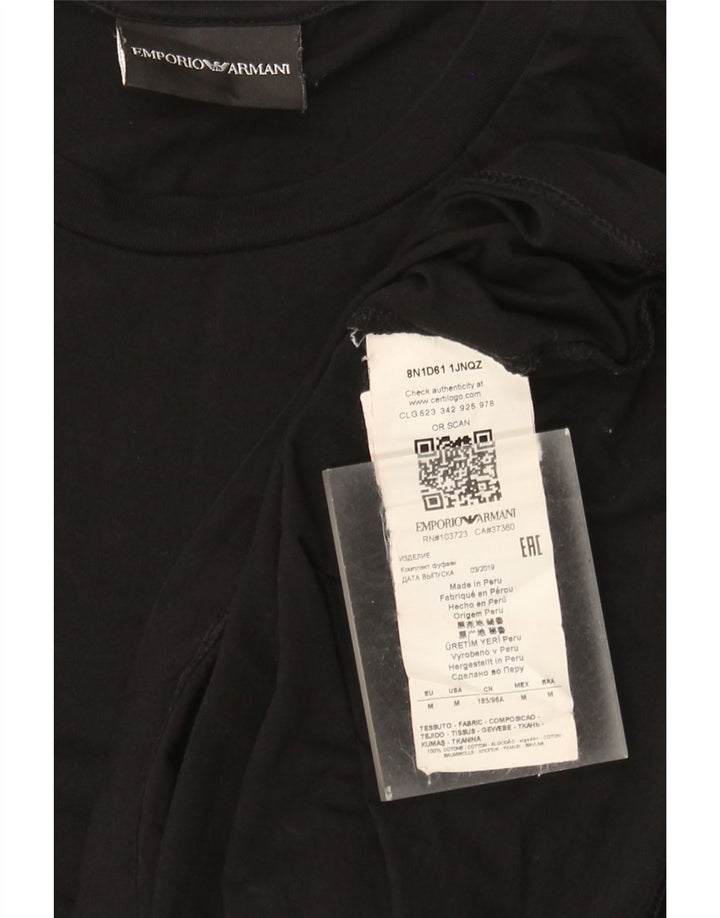 T-shirt da uomo Emporio Armani Top in cotone nero medio