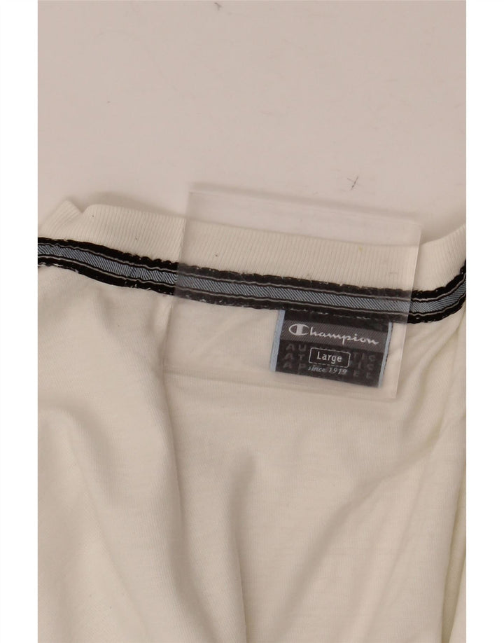 T-shirt grafica da donna CHAMPION Top UK 16 Large Bianca