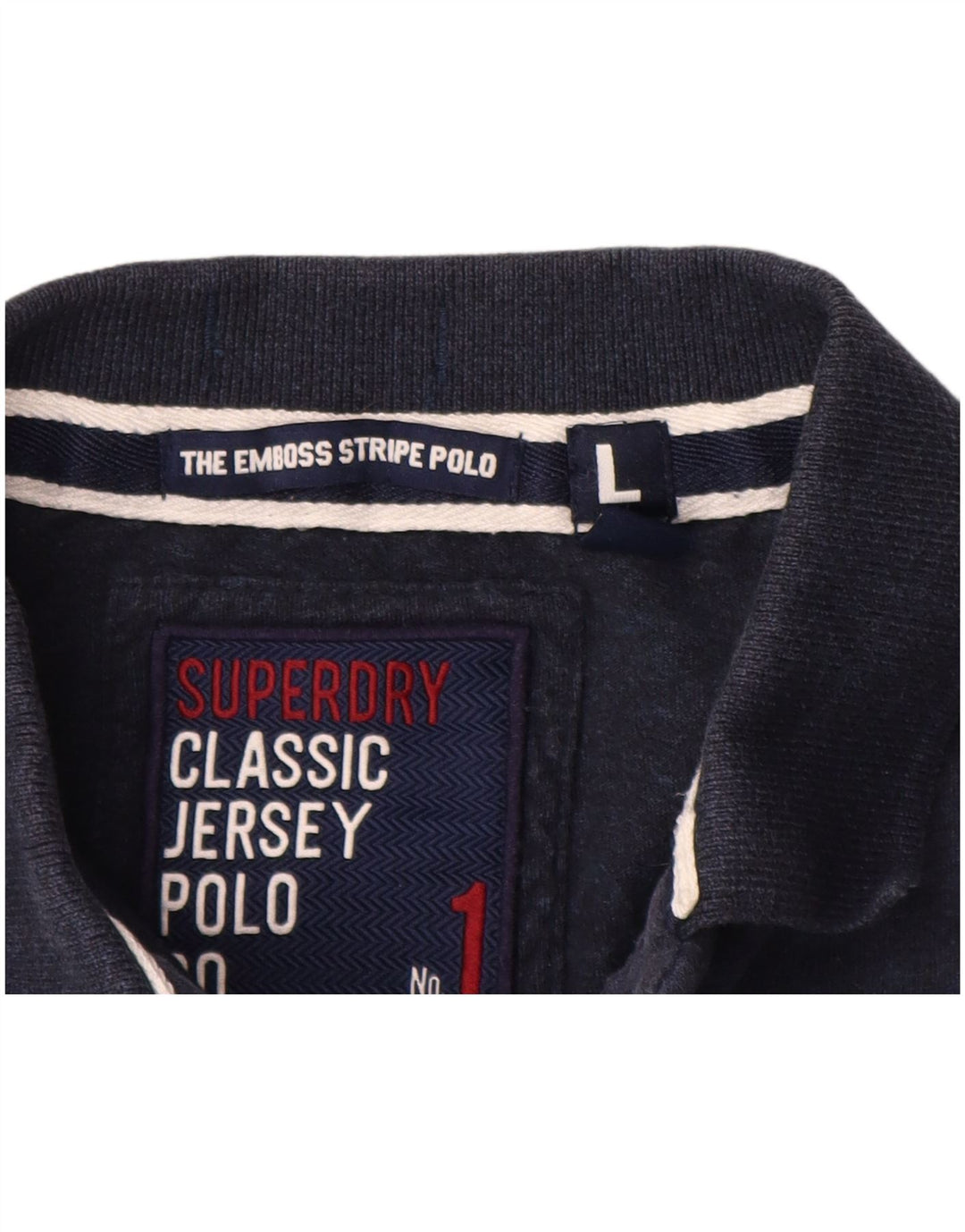 Polo da rugby grafica da uomo Superdry, grande, in cotone color block blu navy