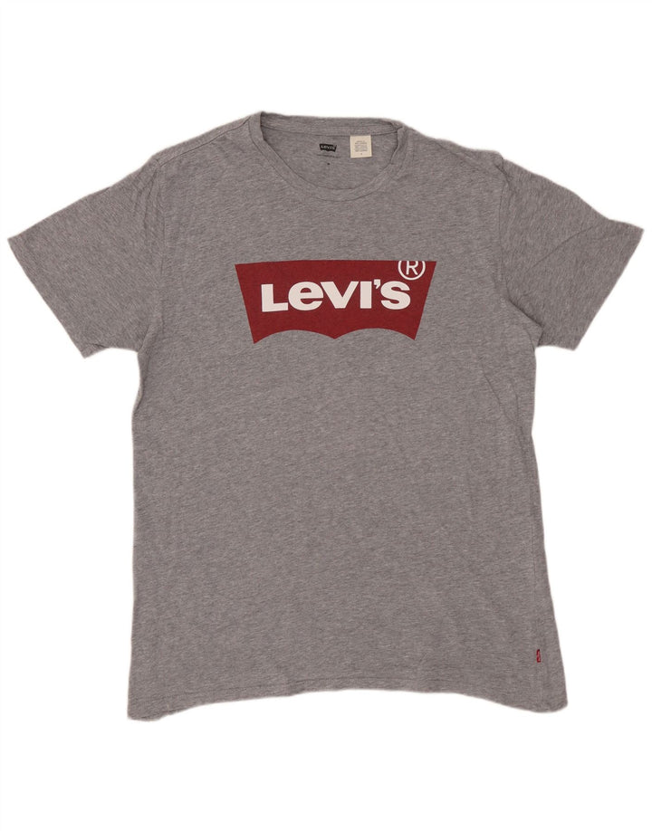 T-shirt grafica da uomo LEVI'S Top in cotone screziato grigio medio