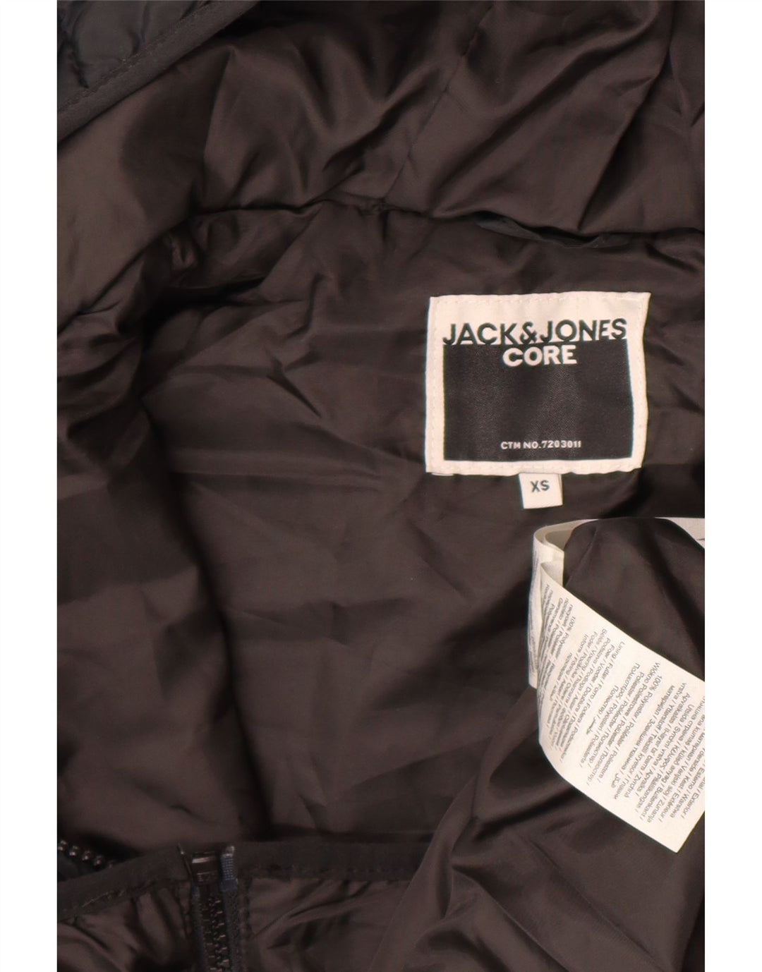 Giacca imbottita con cappuccio da uomo Jack & Jones UK 34 XS poliestere nero