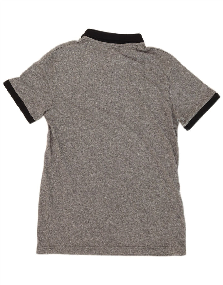 Polo da rugby da uomo slim fit JULES in cotone grigio medio