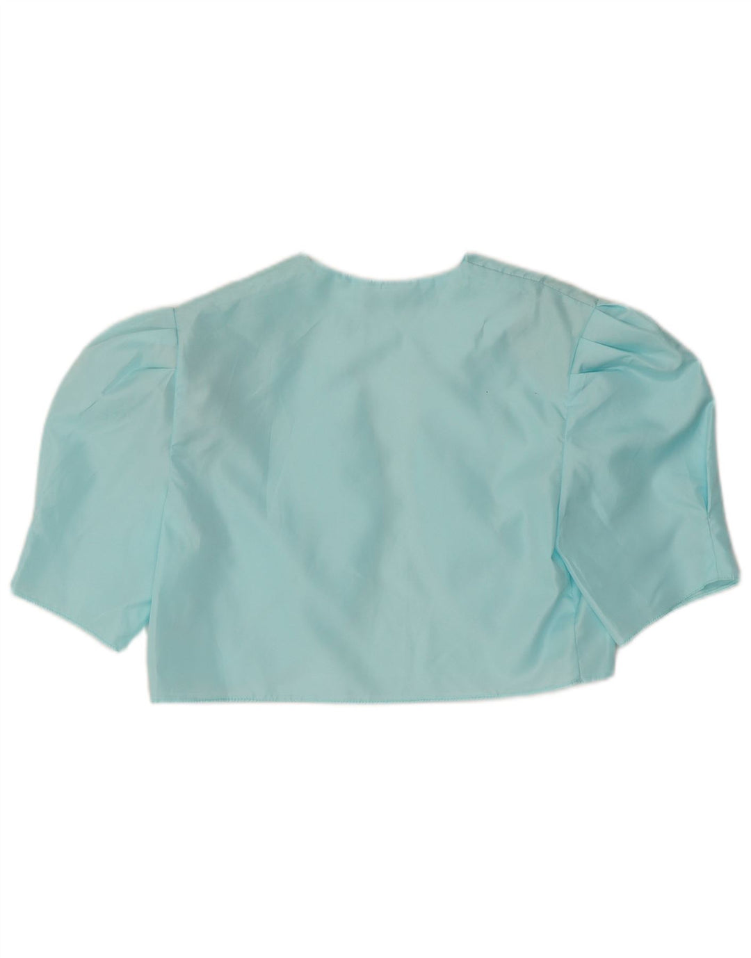 Top Bolero da donna vintage UK 12 poliestere blu medio