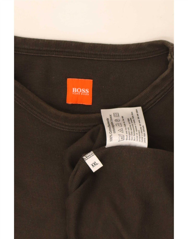 Top Hugo Boss da uomo a maniche lunghe 2XL cotone kaki